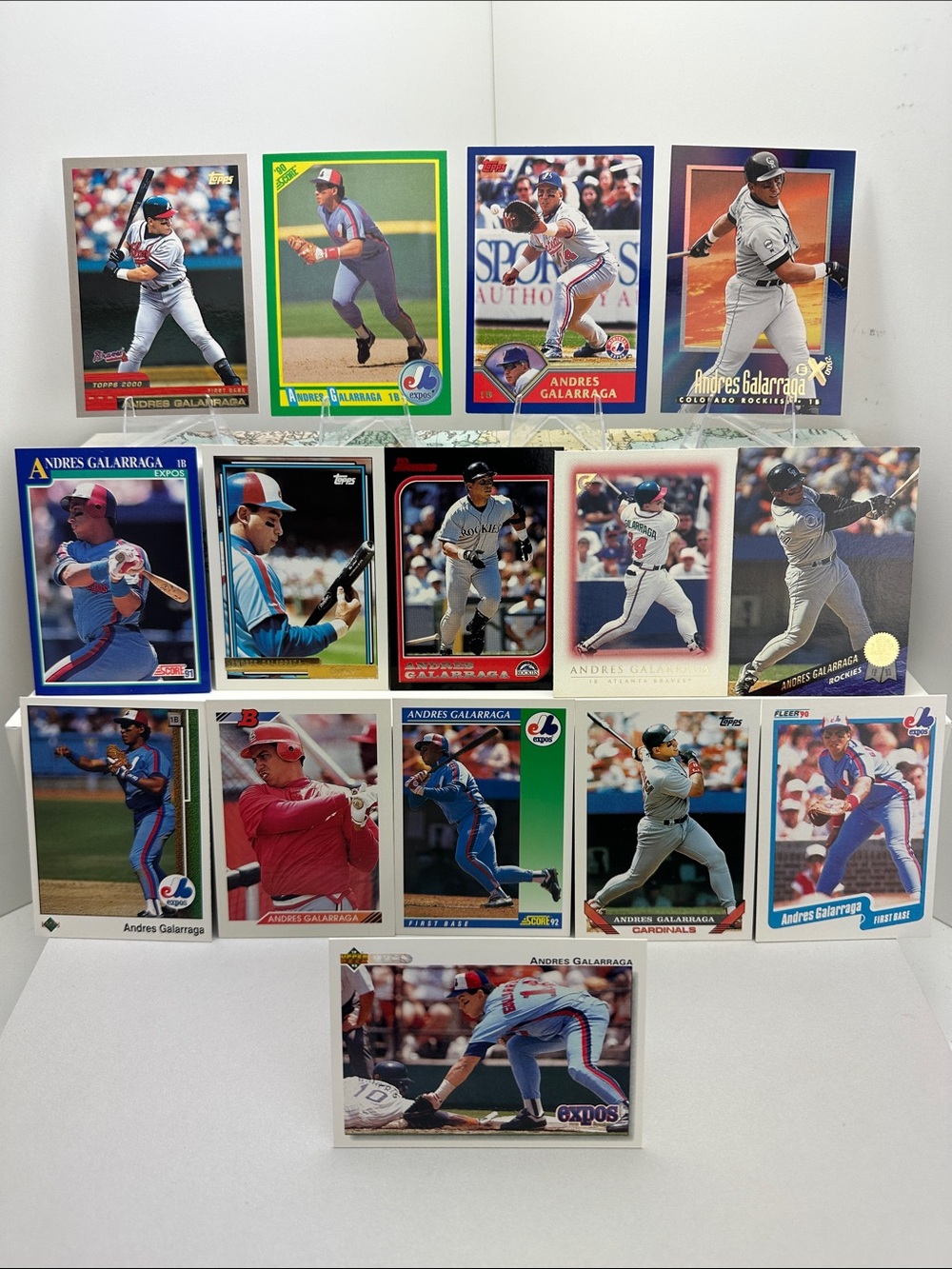Andres Galarraga vintage lot of 15 (Expos, Cardinals, Braves, Rockies)